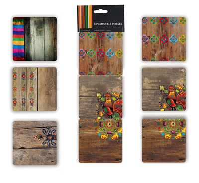 CORK COASTERS "WOOD LIKE FOLK"