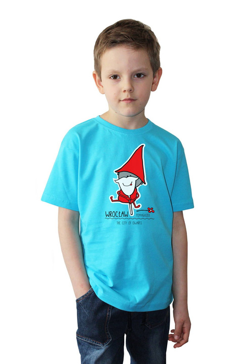 KOSZULKA"POMAGAJEK" JUNIOR NIEBIESKA