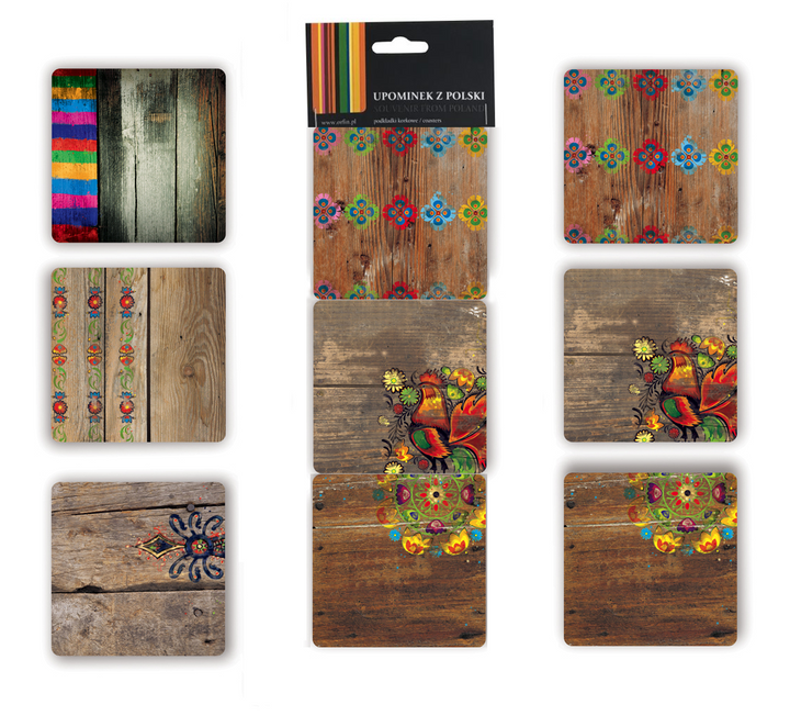 CORK COASTERS "WOOD LIKE FOLK"