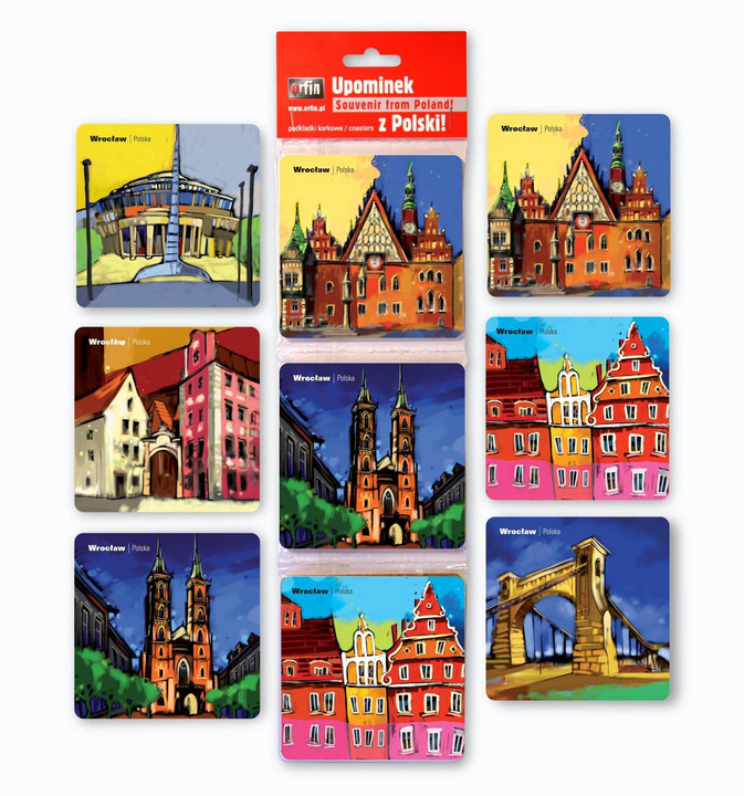 CORK COASTERS "WROCLAW" (6 pieces)