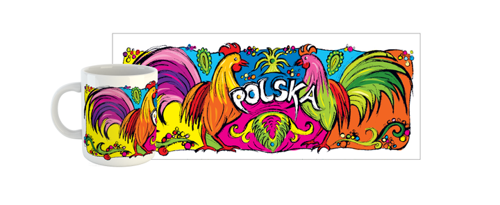 KUBEK "MALOWANE KOGUTY"