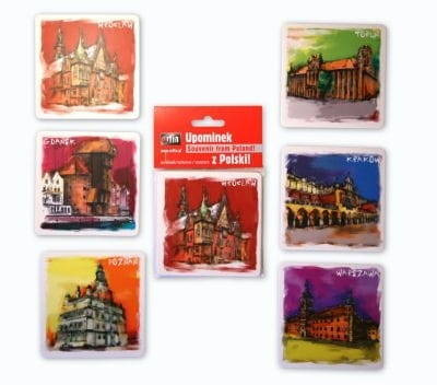 CORK COASTERS "POLISH CITIES" (6 pieces)