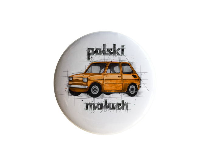 MAGNES OKRĄGŁY "Polski Maluch żółty"