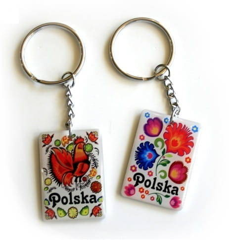 BRELOK FOLKOWY KWIATY/KOGUT BIAŁY