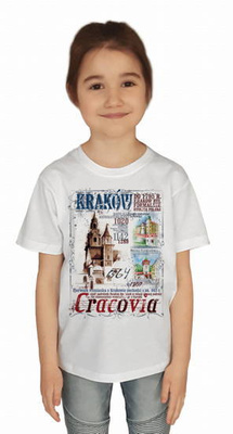 KOSZULKA"KRAKÓW RETRO" JUNIOR BIAŁA 