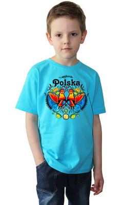 KOSZULKA"KOGUTY" JUNIOR NIEBIESKA