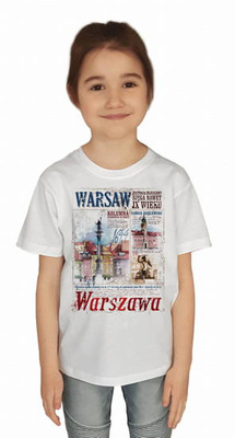 KOSZULKA "WARSZAWA RETRO" JUNIOR BIAŁA