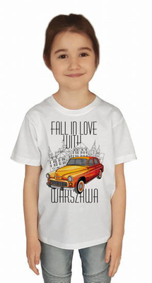 KOSZULKA "FALL IN LOVE WITH WARSZAWA" JUNIOR BIAŁA 