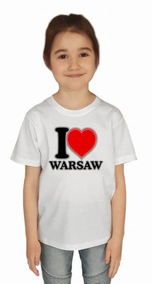 KOSZULKA "I LOVE WARSAW" JUNIOR BIAŁA