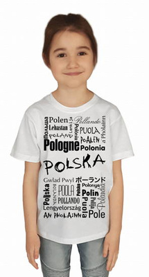 KOSZULKA "POLSKA 25 JĘZYKÓW" JUNIOR BIAŁA 